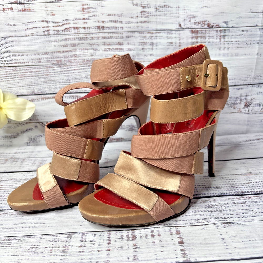 Cesare Paciotti Italy Womens Strappy Buckle High Heel Gladiator Sandals Sz 9
